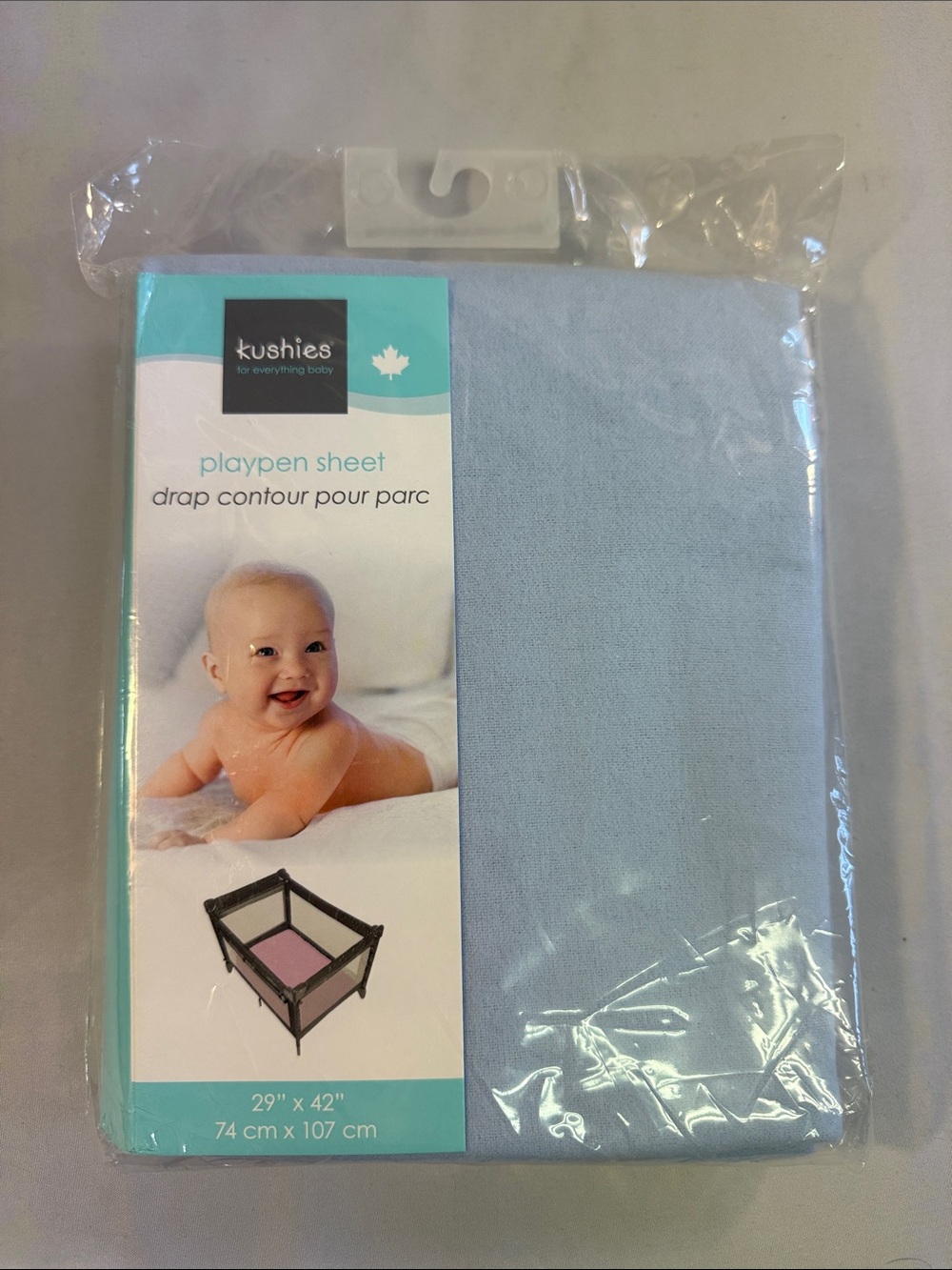 Light Blue Playpen Sheet - Soft Contour Fit